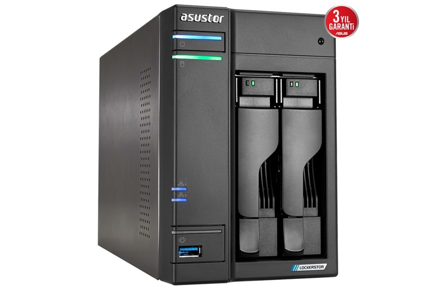 ASUSTOR AS6702T-4GB CELERON QC N5105 4GB RAM-2-diskli Nas Server (Disksiz)