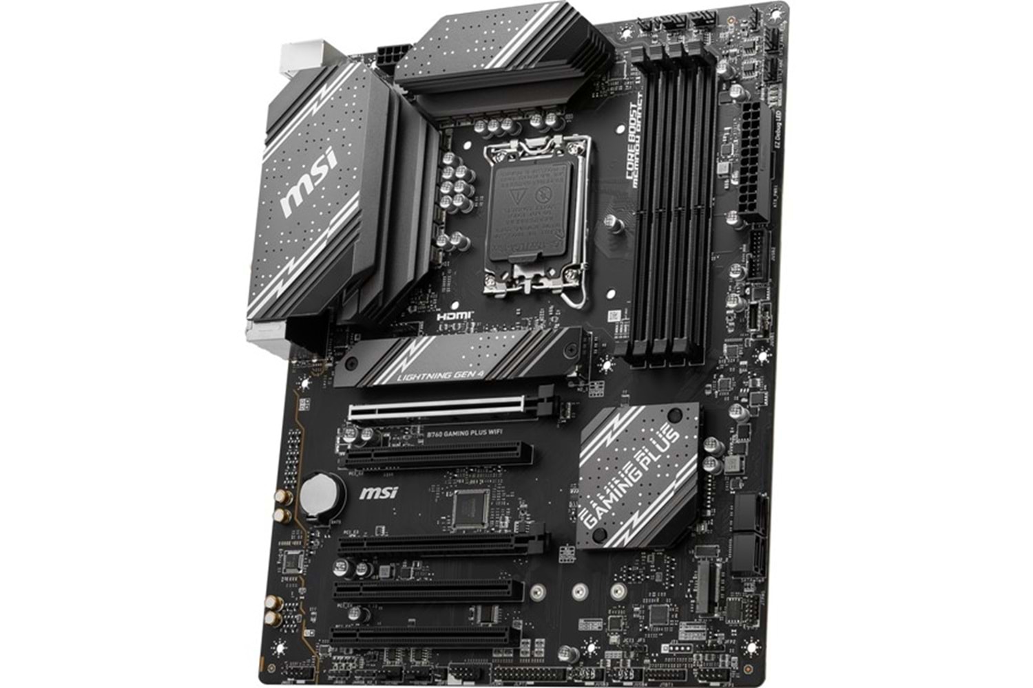 Msı B760 Gamıng Plus Wıfı Soket 1700 Ddr5 6800(Oc) Pcı-E ,M.2 Usb3.2 Hdmı,Dp 1X 2.5G Lan Wı-Fı 6E Atx