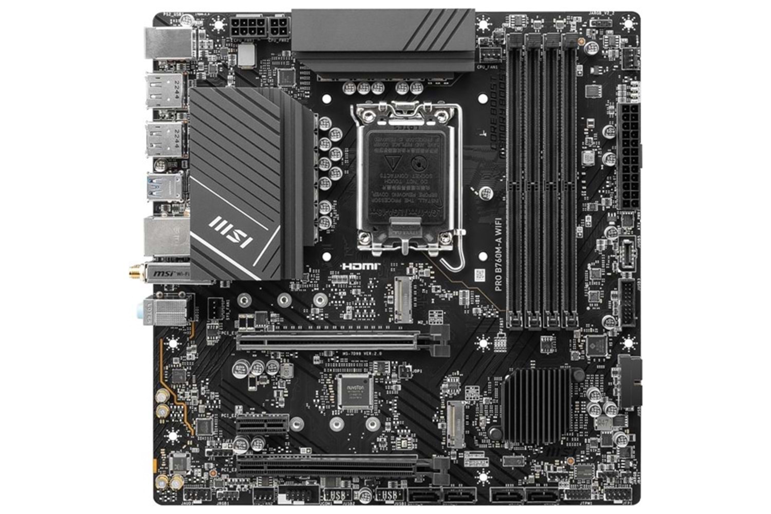 MSI PRO B760M-A WIFI-6E DDR5 HDMI-DP PCIE 4.0 1700p ATX