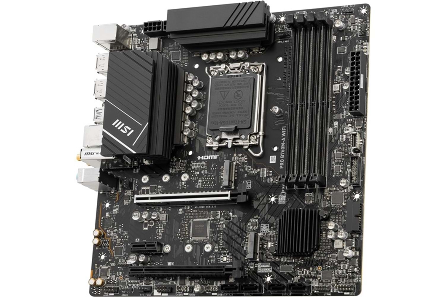 MSI PRO B760M-A WIFI-6E DDR5 HDMI-DP PCIE 4.0 1700p ATX