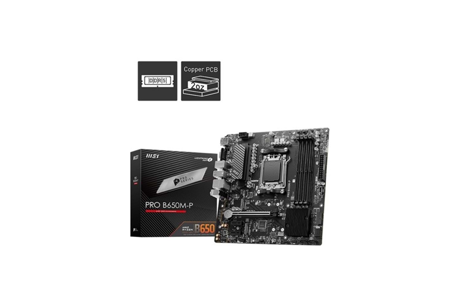 MSI PRO B650M-P DDR5 HDMI-DP PCIE 4.0 AM5 mATX