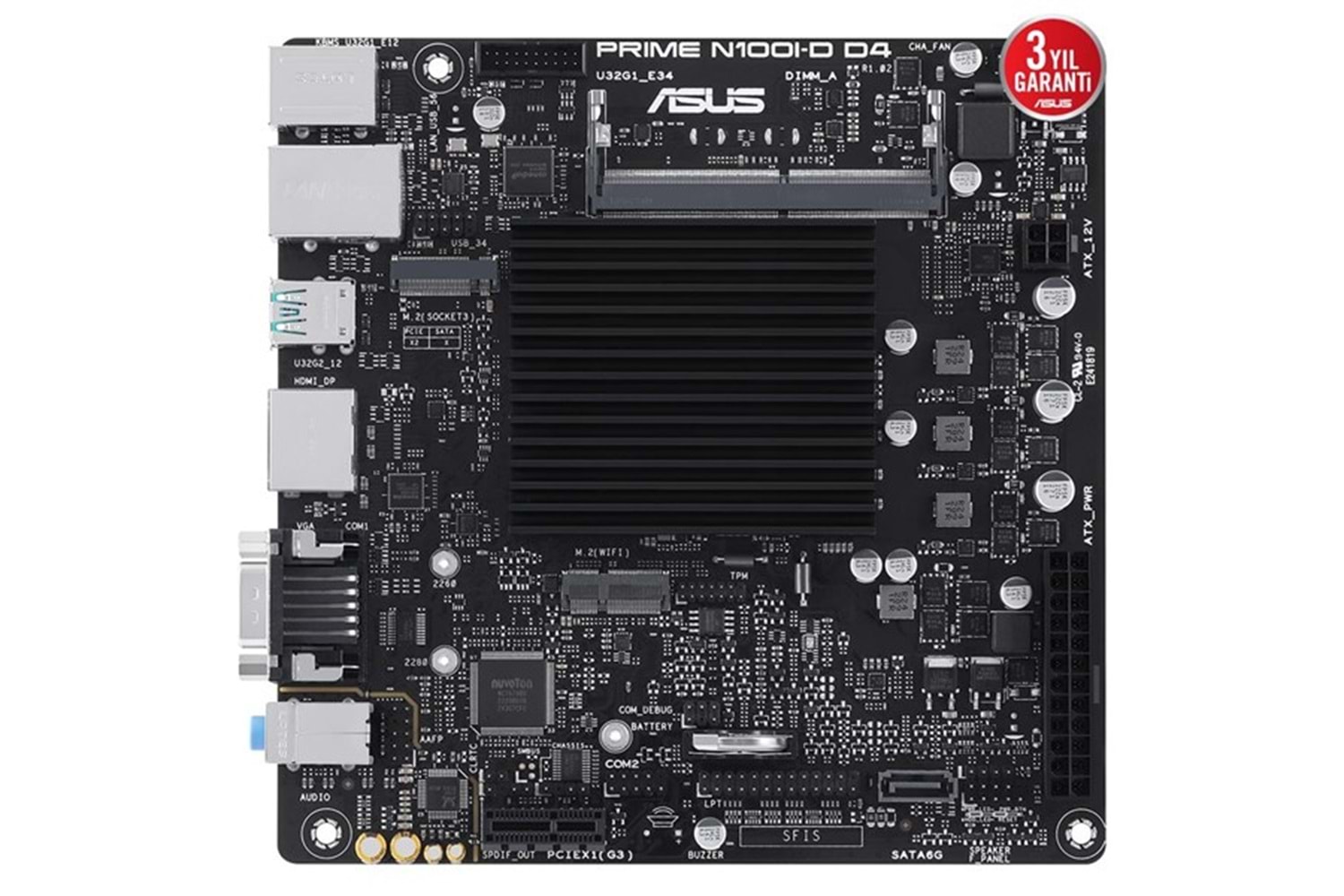 ASUS PRIME N100I-D D4-CSM WIFI DDR4-Intel N100 Tümleşik İşlemcili Kurumsal Anakart