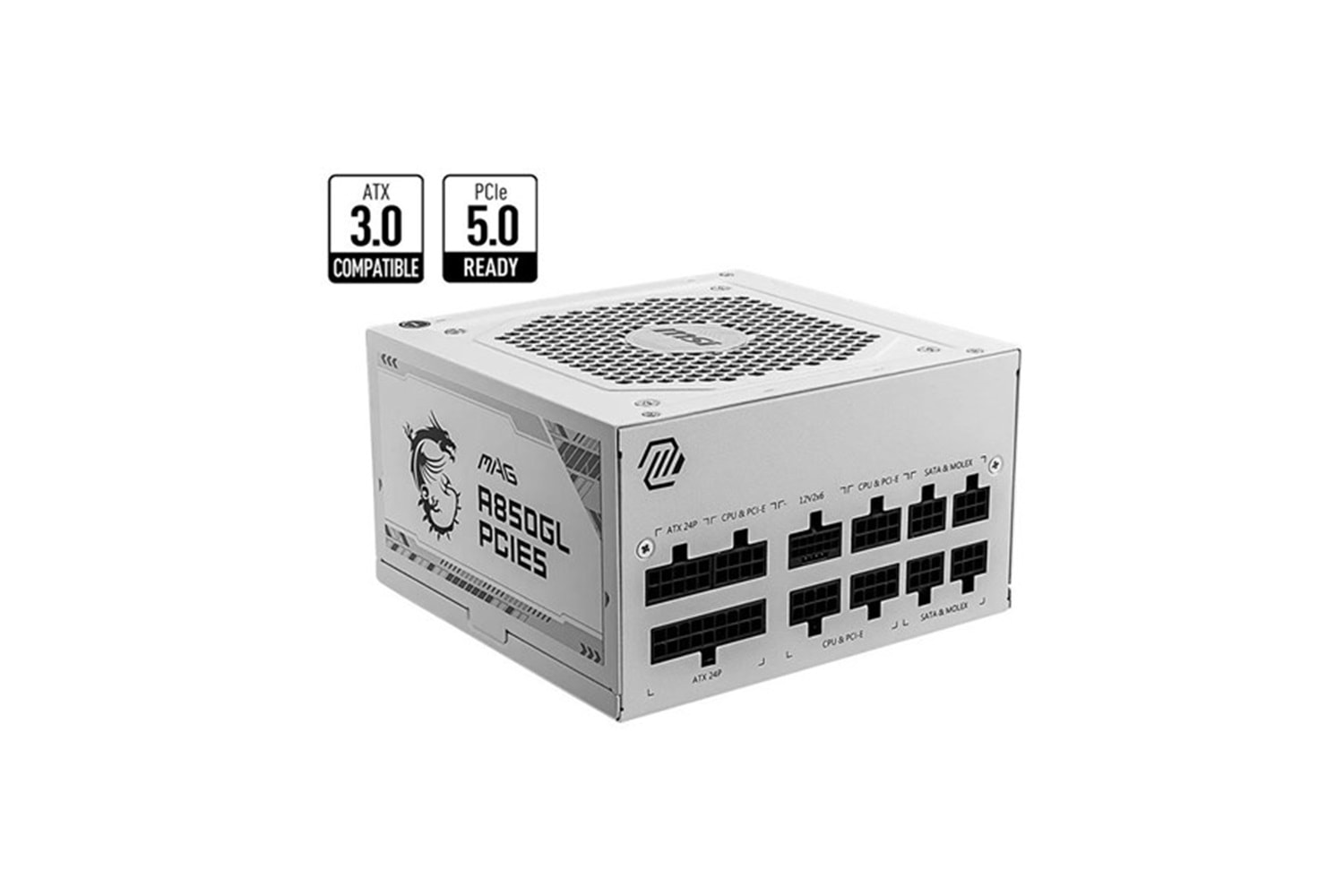 MSI 850W 80+ GOLD A850GL PCIE 5.0 TAM MODÜLER POWER SUPPLY BEYAZ
