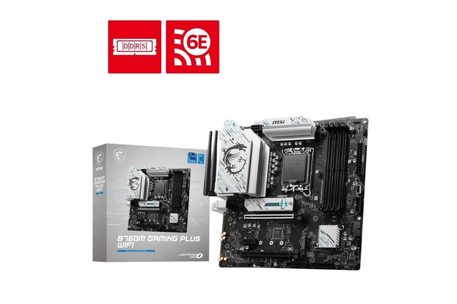 MSI B760M GAMING PLUS WIFI-6E DDR5 HDMI DP PCIE 4.0 1700p mATX