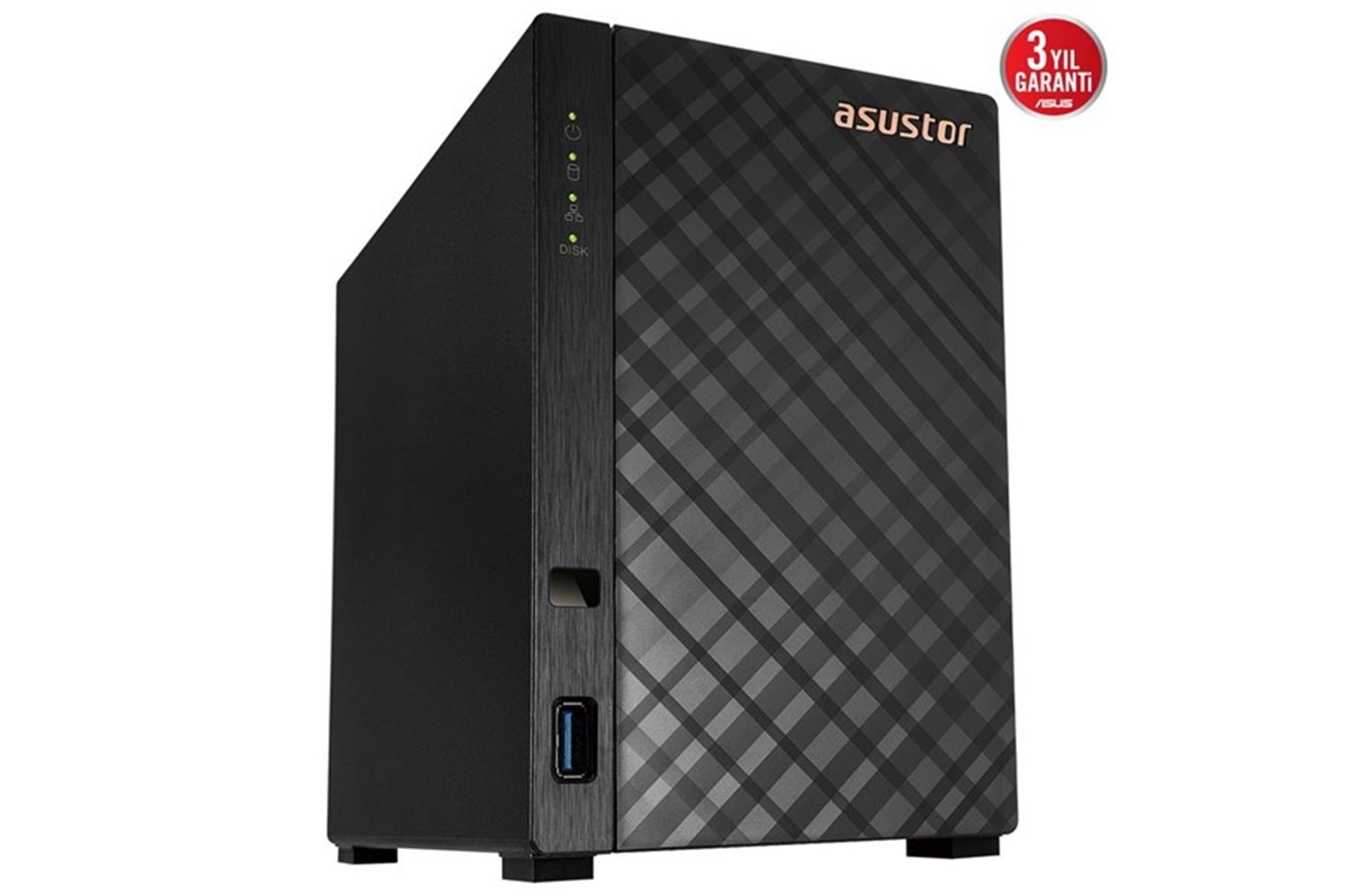 ASUSTOR AS1102TL REALTEK RTD1619B QC-1GB RAM-2-diskli Nas Sunucu (Disksiz)