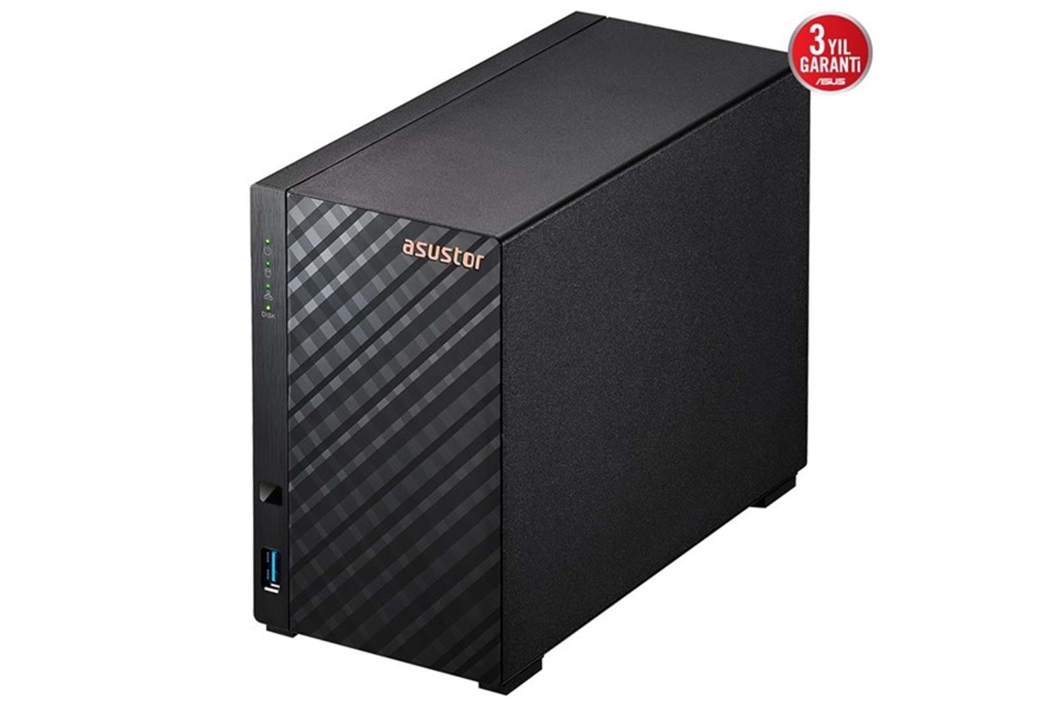 ASUSTOR AS1102TL REALTEK RTD1619B QC-1GB RAM-2-diskli Nas Sunucu (Disksiz)