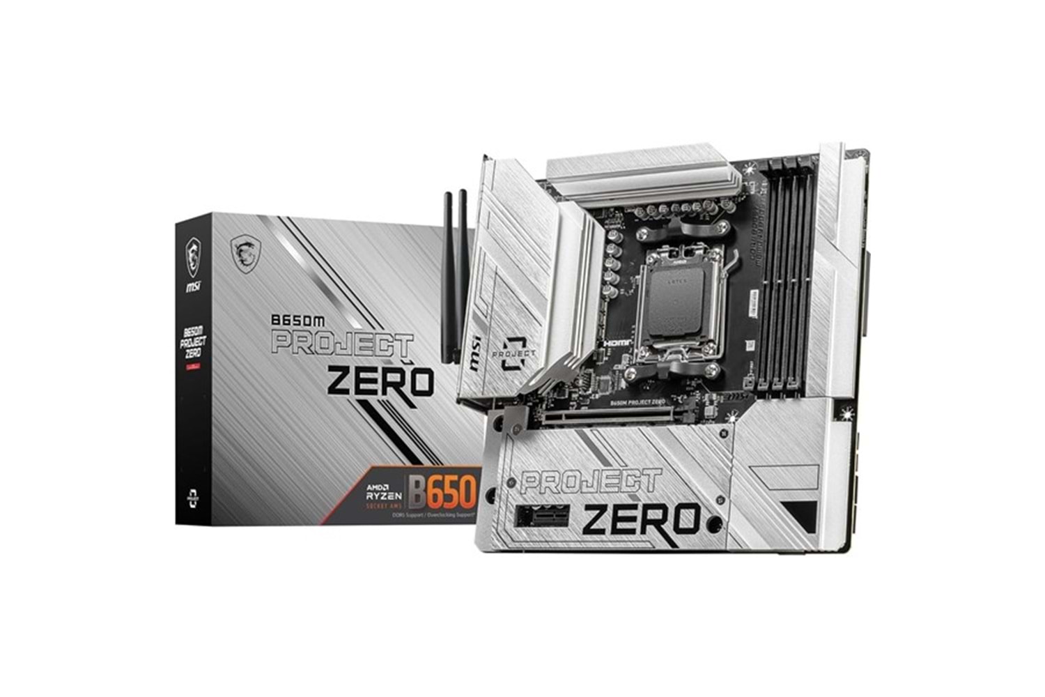 MSI B650M PROJECT ZERO WIFI-6E DDR5 HDMI-DP PCIE 4.0 AM5 mATX