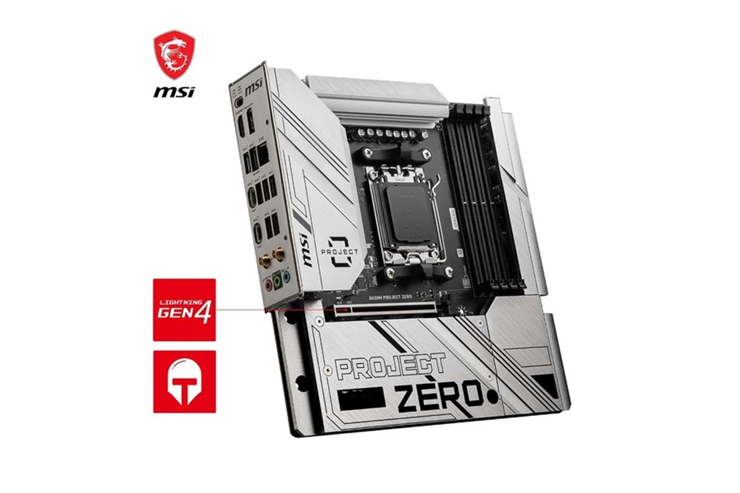 MSI B650M PROJECT ZERO WIFI-6E DDR5 HDMI-DP PCIE 4.0 AM5 mATX
