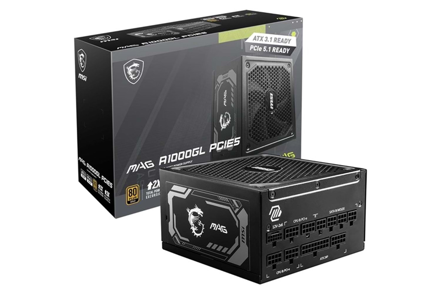 MSI 1000W 80+ GOLD MAG A1000GL PCIE 5.1 TAM MODÜLER POWER SUPPLY