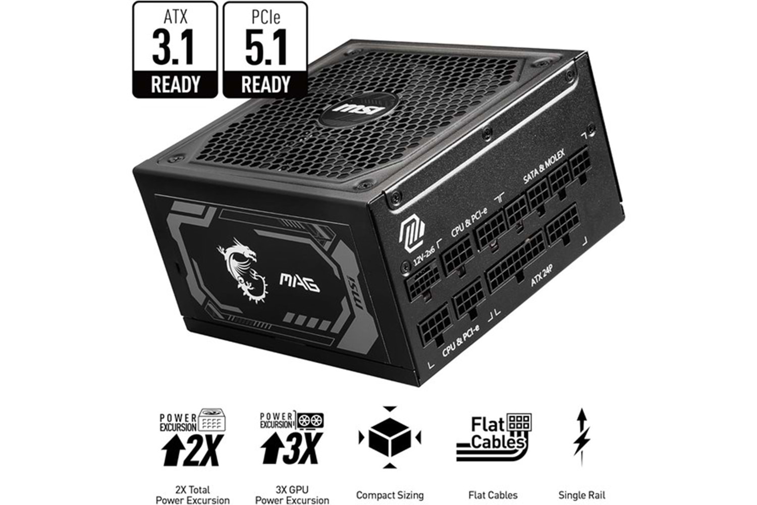 MSI 1000W 80+ GOLD MAG A1000GL PCIE 5.1 TAM MODÜLER POWER SUPPLY