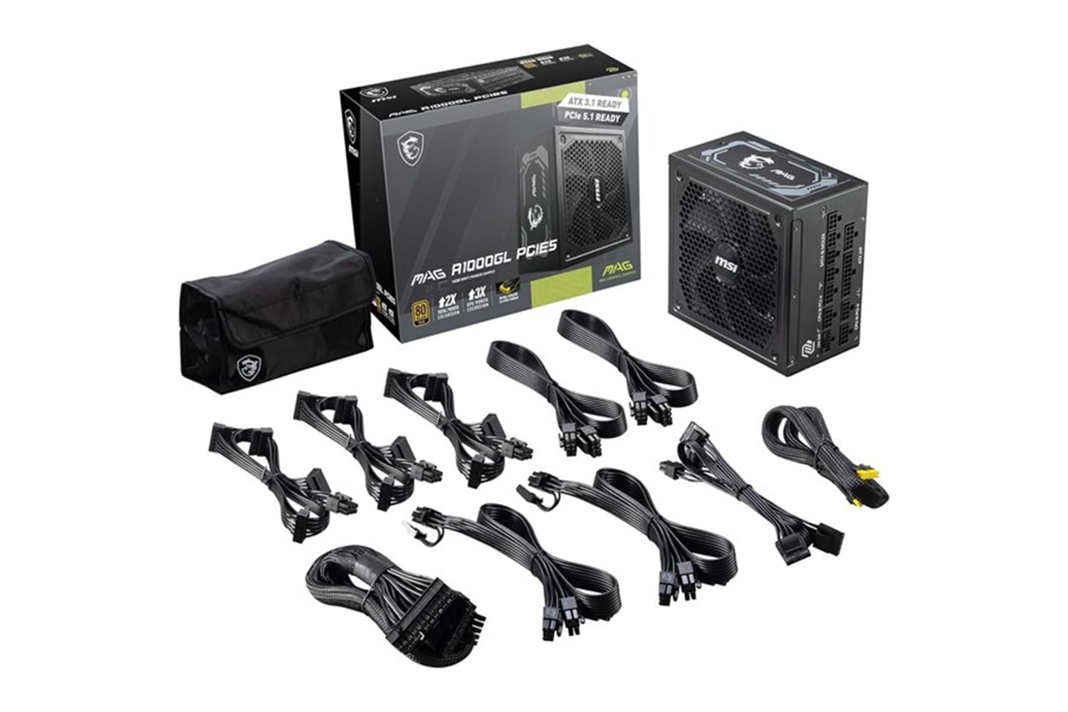 MSI 1000W 80+ GOLD MAG A1000GL PCIE 5.1 TAM MODÜLER POWER SUPPLY