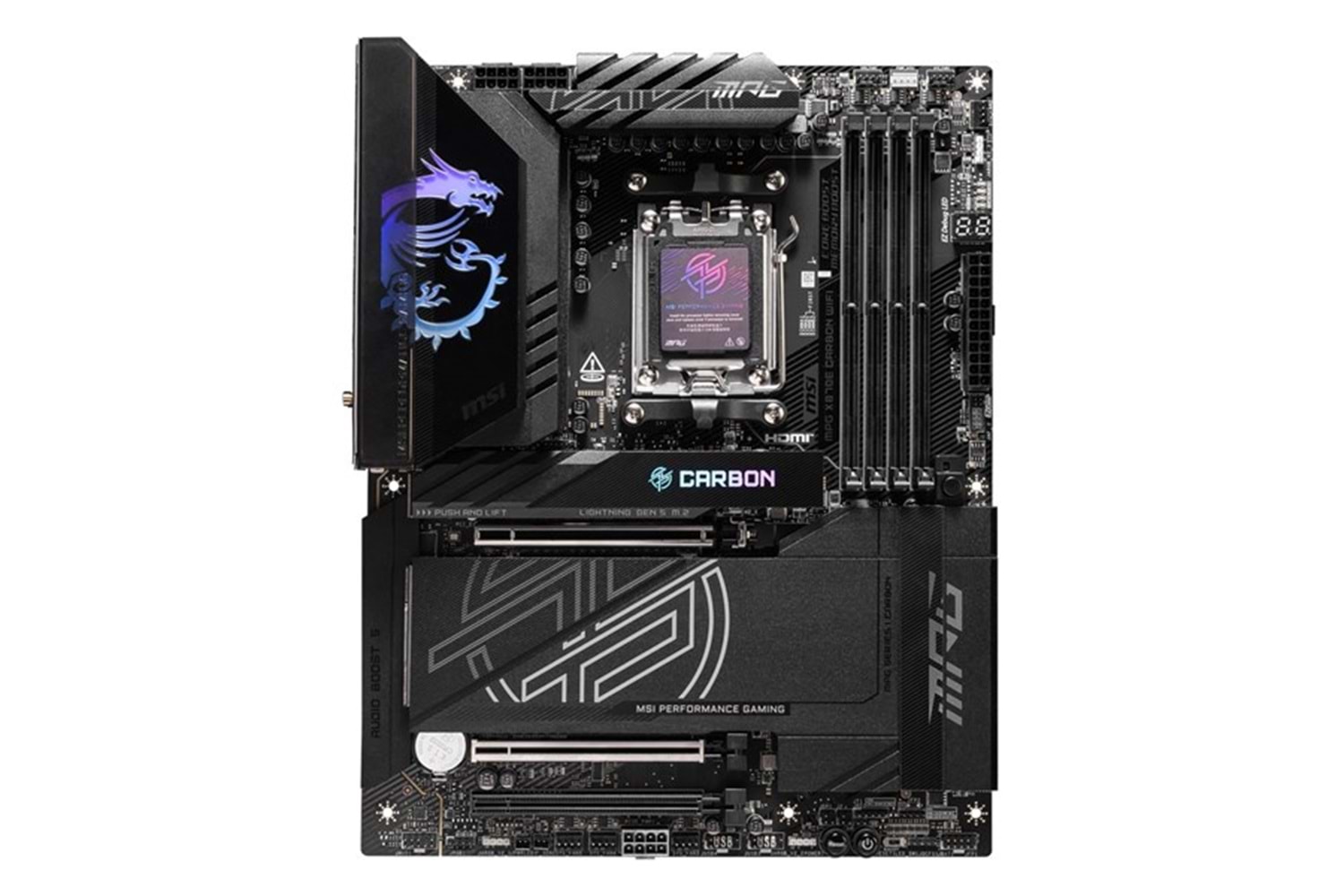 MSI MPG X870E CARBON WIFI-7 DDR5 HDMI DP PCIe 16X v5.0 AM5 ATX