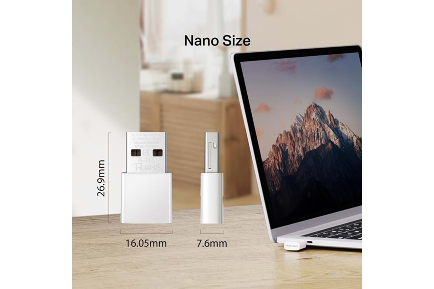 MERCUSYS MA30N AC1300 Nano Wireless Dual Band USB Adaptör
