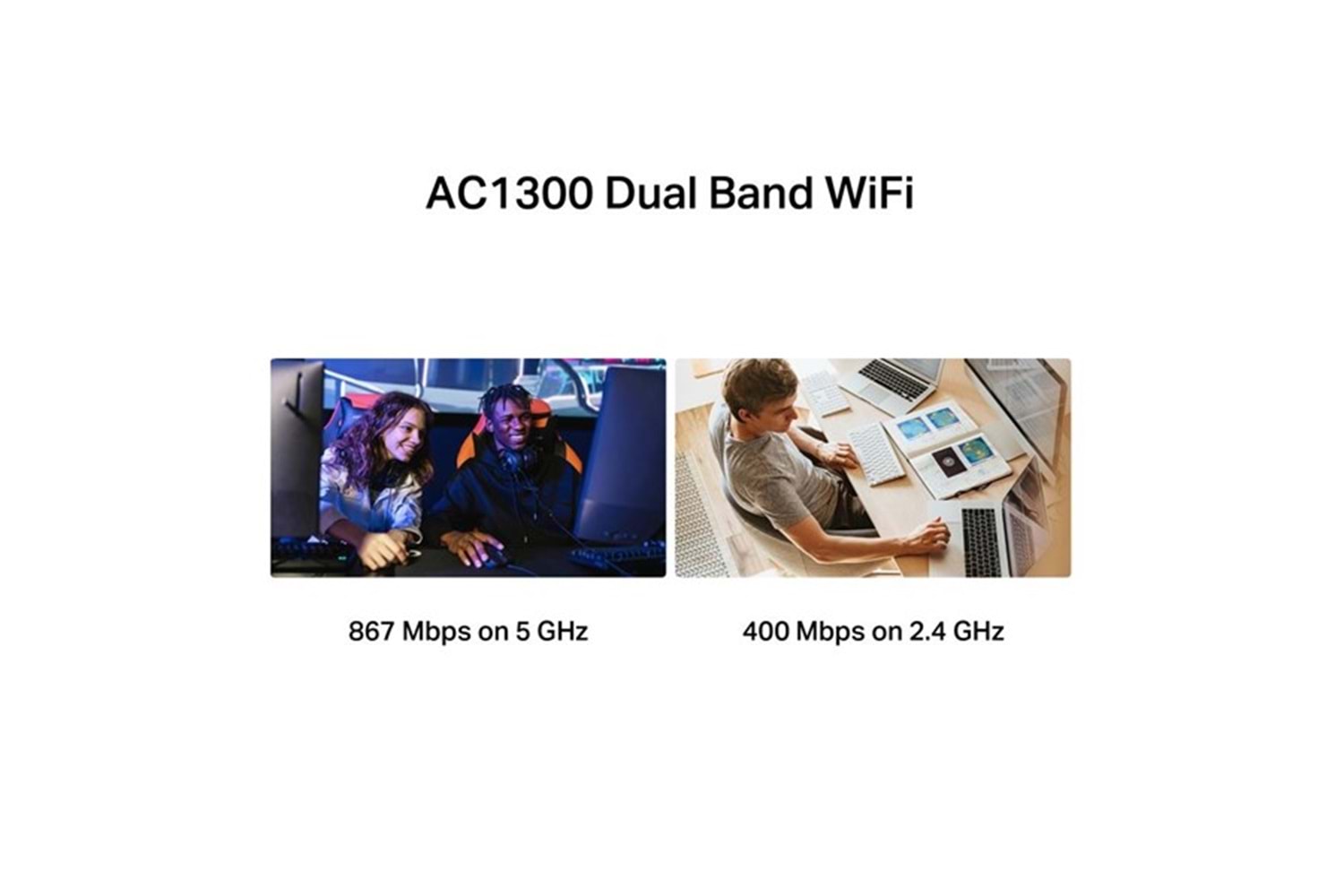 MERCUSYS MA30H AC1300 Yüksek Kazançlı Kablosuz Çift Bant USB Adaptörü