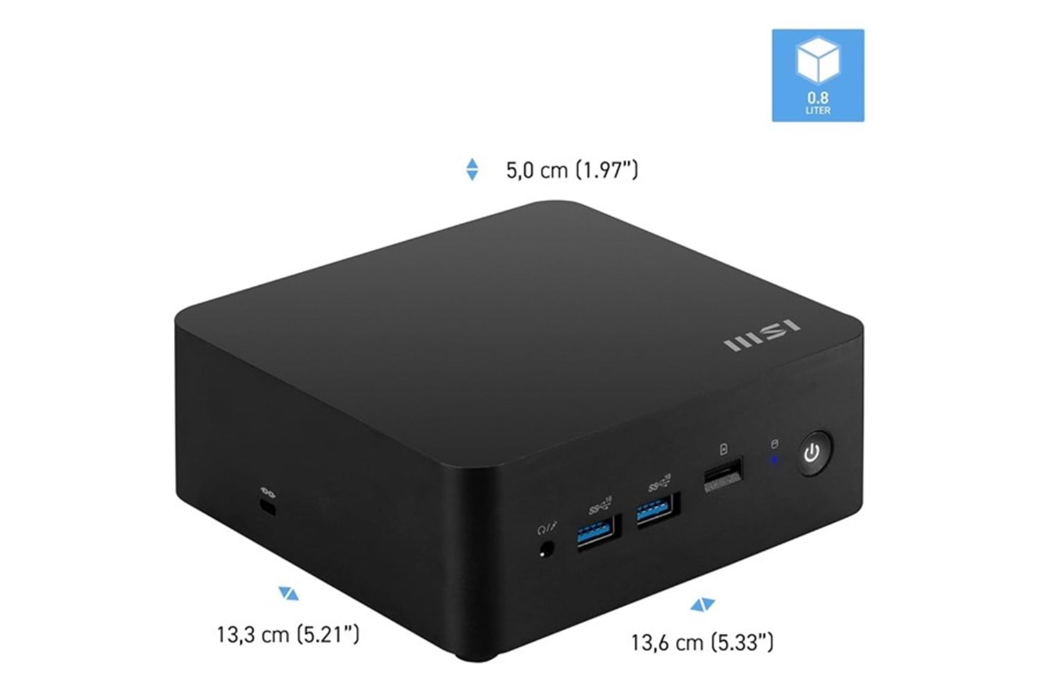 MSI CUBI NUC 1M-003Eu CORE 3 100U-8GB DDR5 RAM-512GB NVME-W11 PRO MINI PC
