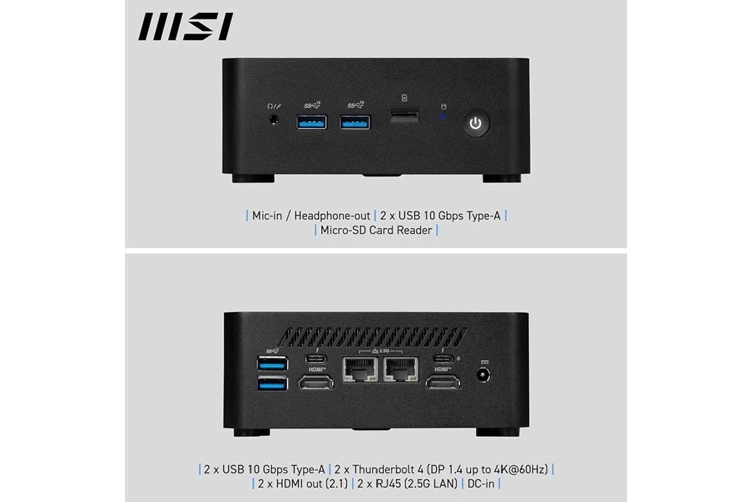 MSI CUBI NUC 1M-003Eu CORE 3 100U-8GB DDR5 RAM-512GB NVME-W11 PRO MINI PC