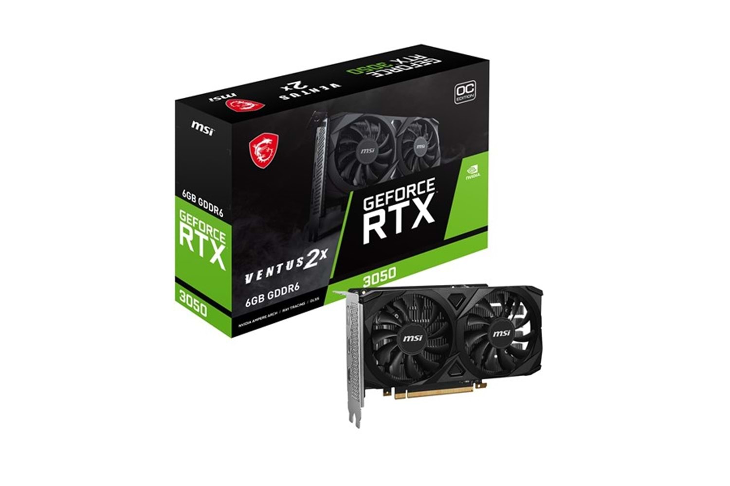 MSI 6GB RTX3050 VENTUS 2X E 6G OC GDDR6 96bit HDMI-DP PCIE 4.0