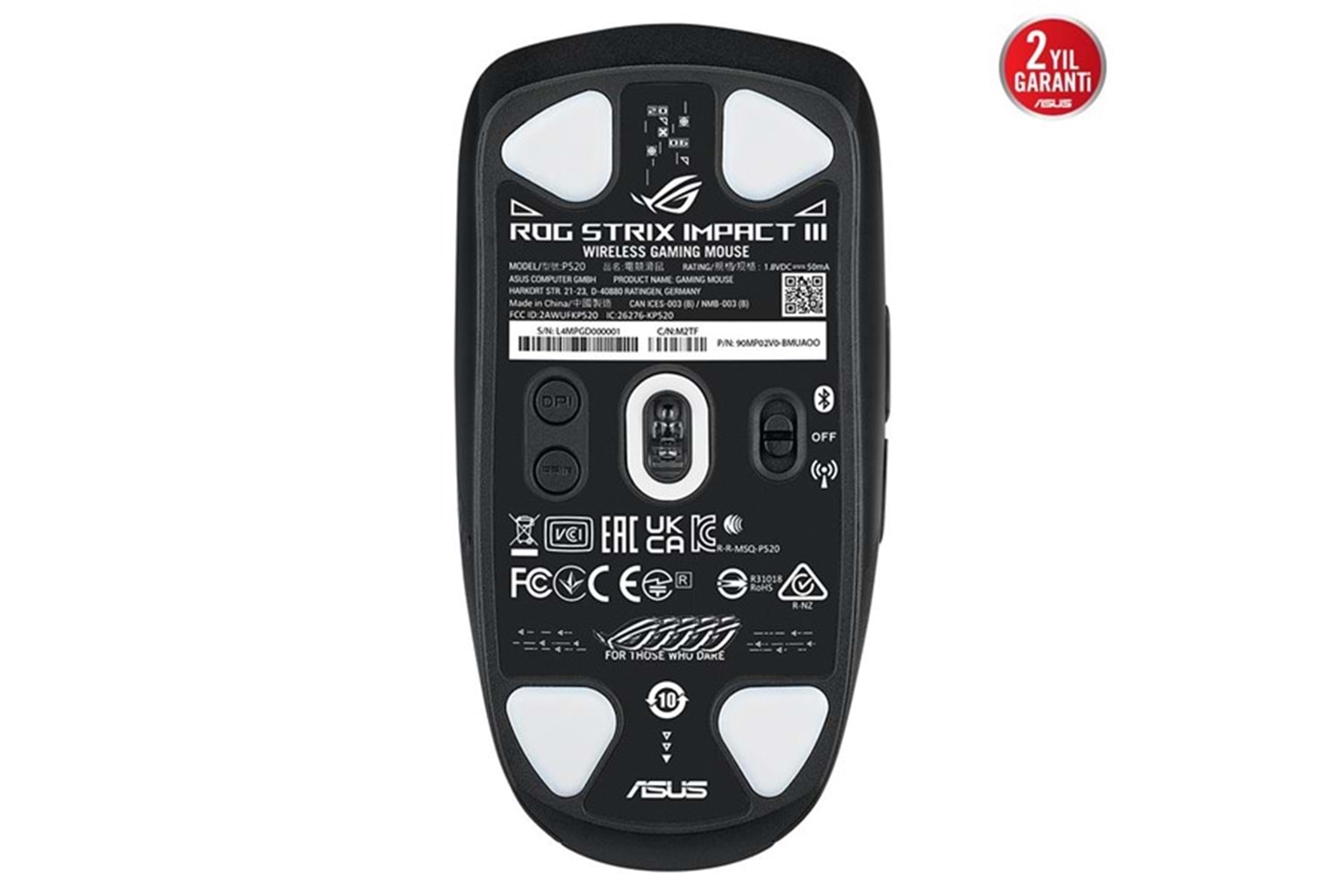 ASUS ROG STRIX IMPACT III 36000dpi KABLOSUZ GAMNG MOUSE