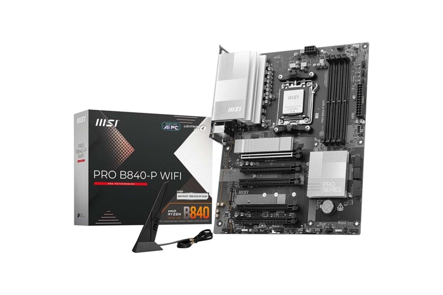 MSI PRO B840-P WIFI7 DDR5 HDMI USBC PCIE 4.0 AM5 ATX