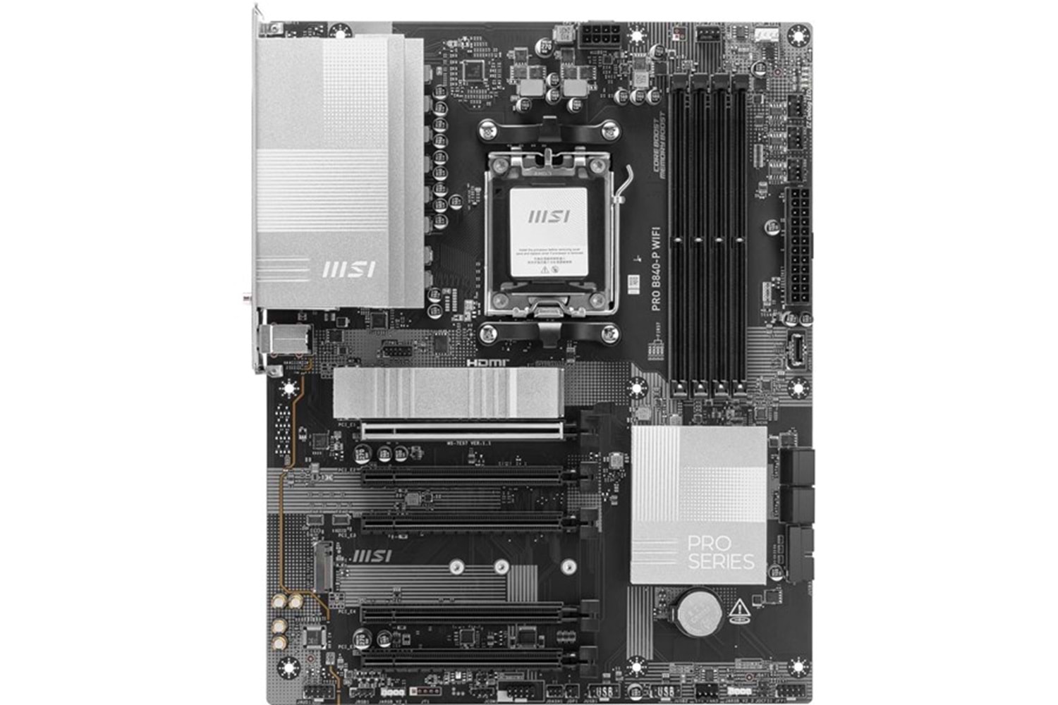 MSI PRO B840-P WIFI7 DDR5 HDMI USBC PCIE 4.0 AM5 ATX