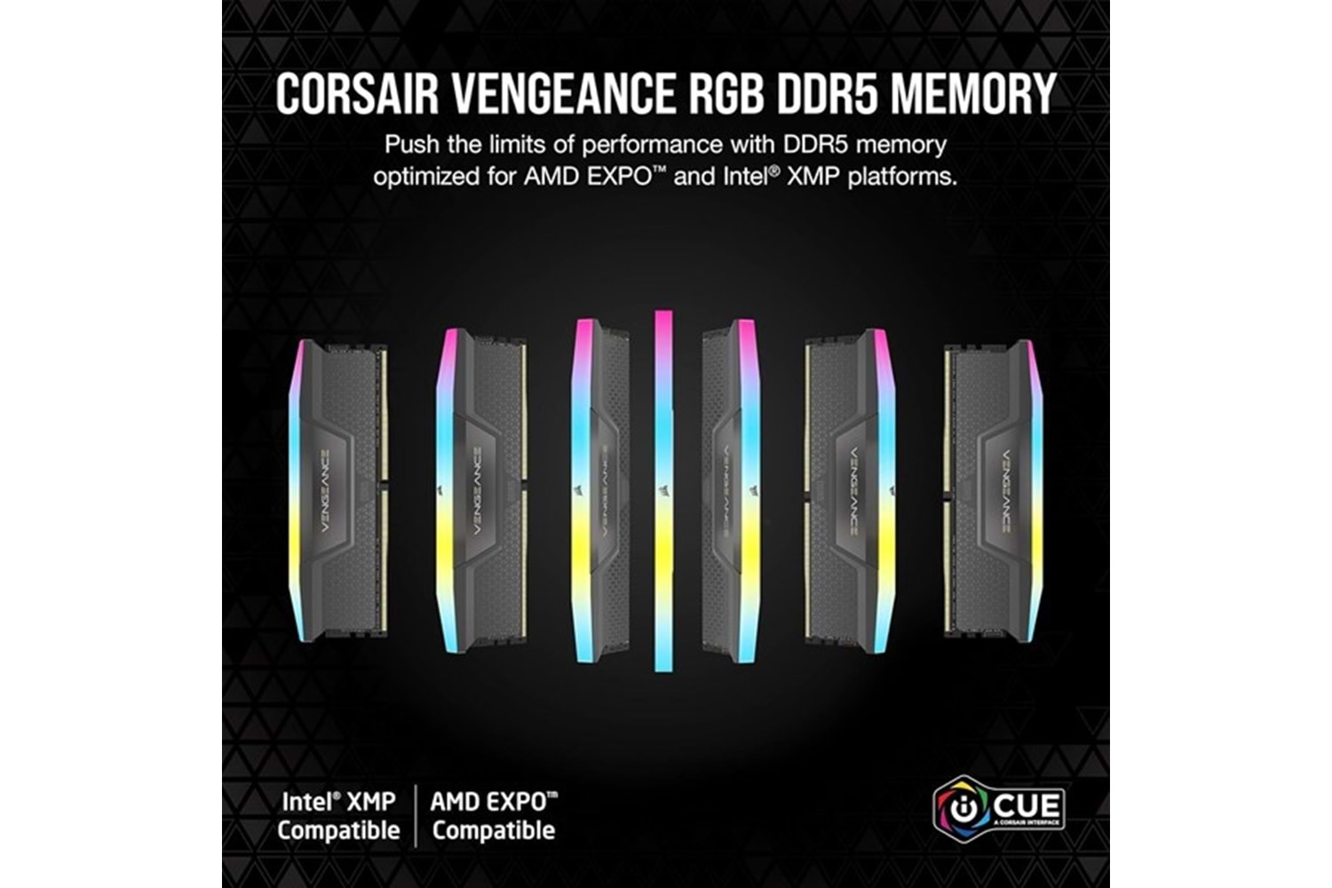 CORSAIR 32GB (2X 16GB) DDR5 6000MHZ CL28 RGB DUAL KIT PC RAM VENGEANCE CMH32GX5M2B6000Z28