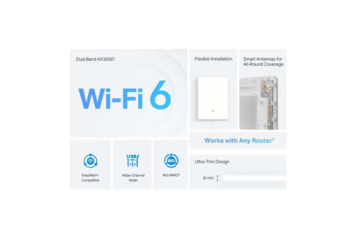 TP-LINK ARCHER AIR E5 AX3000 Dual-Band Menzil Genişletici