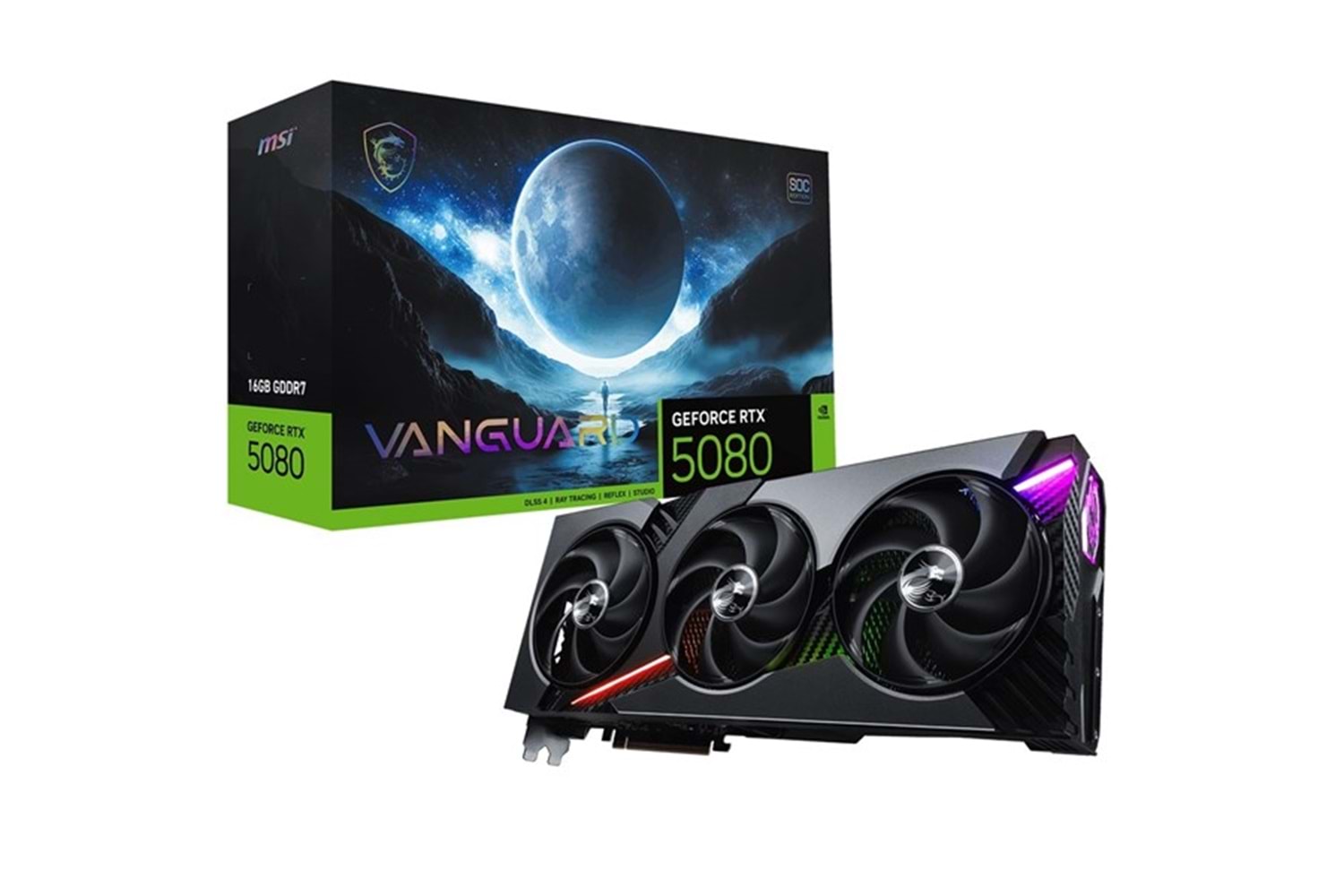 MSI 16GB RTX5080 VANGUARD SOC 16G GDDR7 256bit HDMI-DP PCIE 5.0