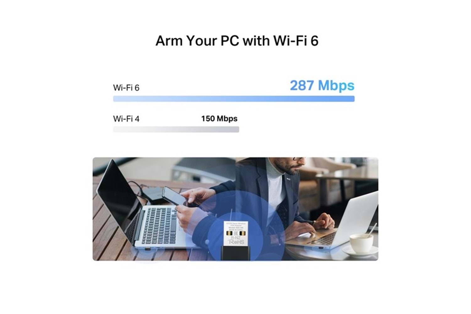 MERCUSYS MA14N AX300 WIFI6 Nano Kablosuz USB Adaptör