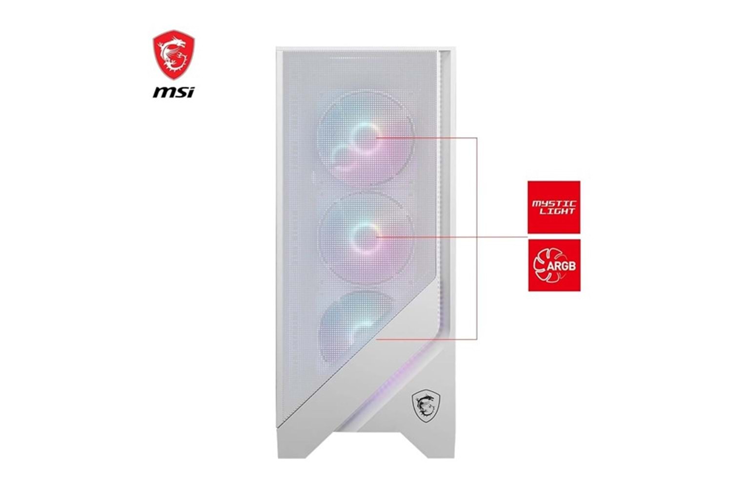 MSI MAG FORCE 320R AIRFLOW WHITE GAMING MID-TOWER PC KASASI BEYAZ