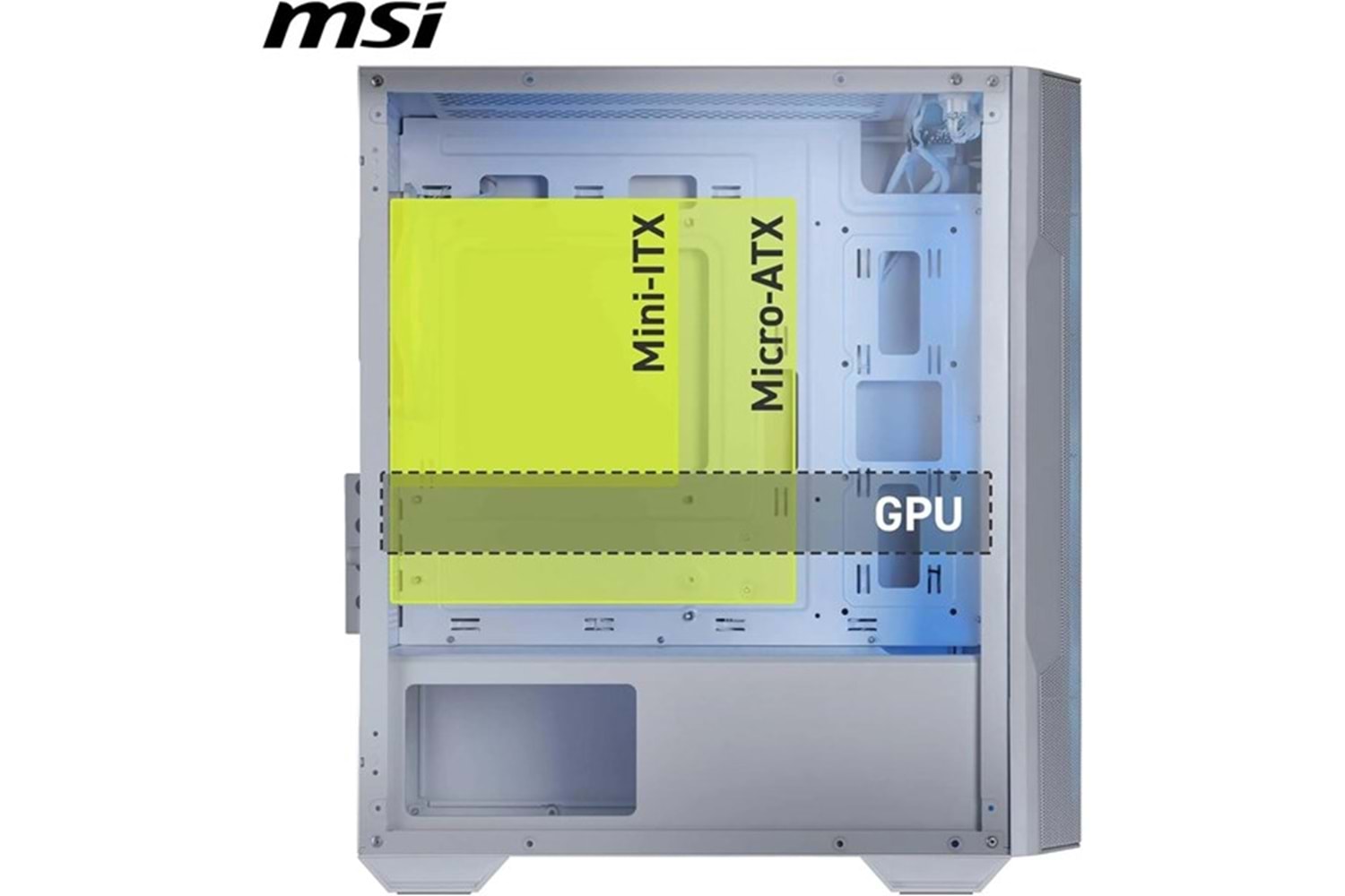 MSI MAG FORCE M100R WHITE GAMING MICRO-TOWER PC KASASI BEYAZ