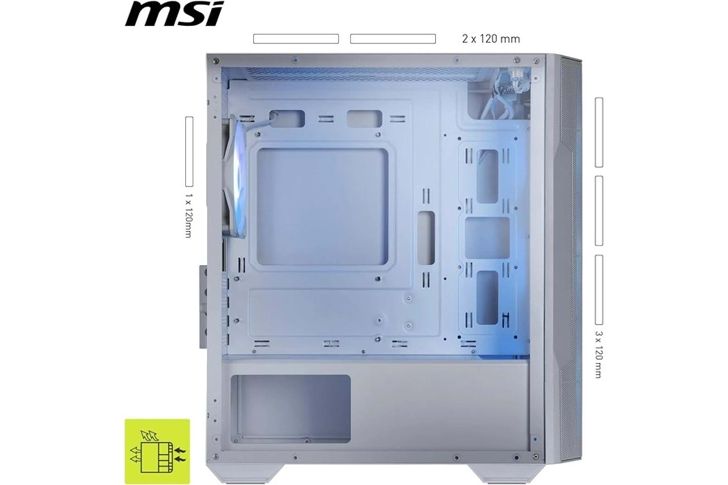 MSI MAG FORCE M100R WHITE GAMING MICRO-TOWER PC KASASI BEYAZ