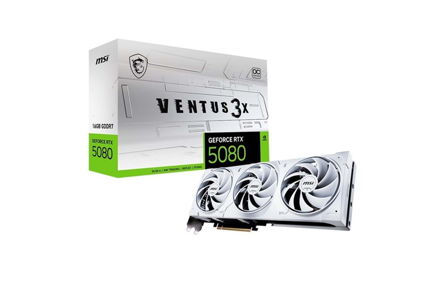 MSI 16GB RTX5080 VENTUS 3X OC WHITE GDDR7 256bit HDMI-DP PCIE 5.0 BEYAZ