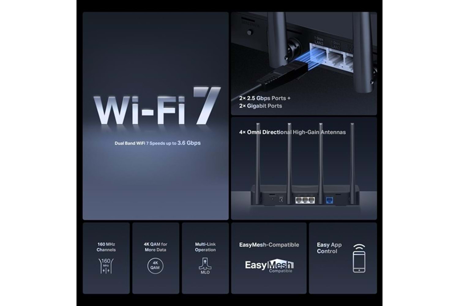 MERCUSYS MR27BE BE3600 WIFI7 DUAL BAND ROUTER