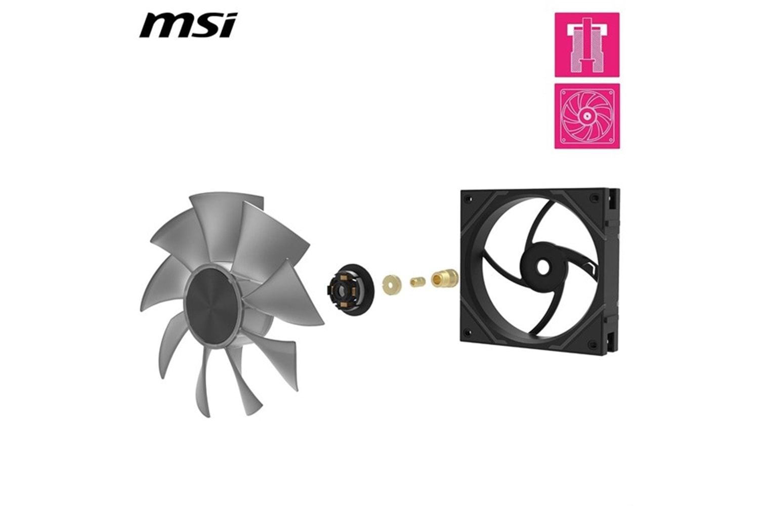 MSI MPG EZ120 ARGB-B KASA FANI+KONTROL ÜNİTESİ 3-lü paket