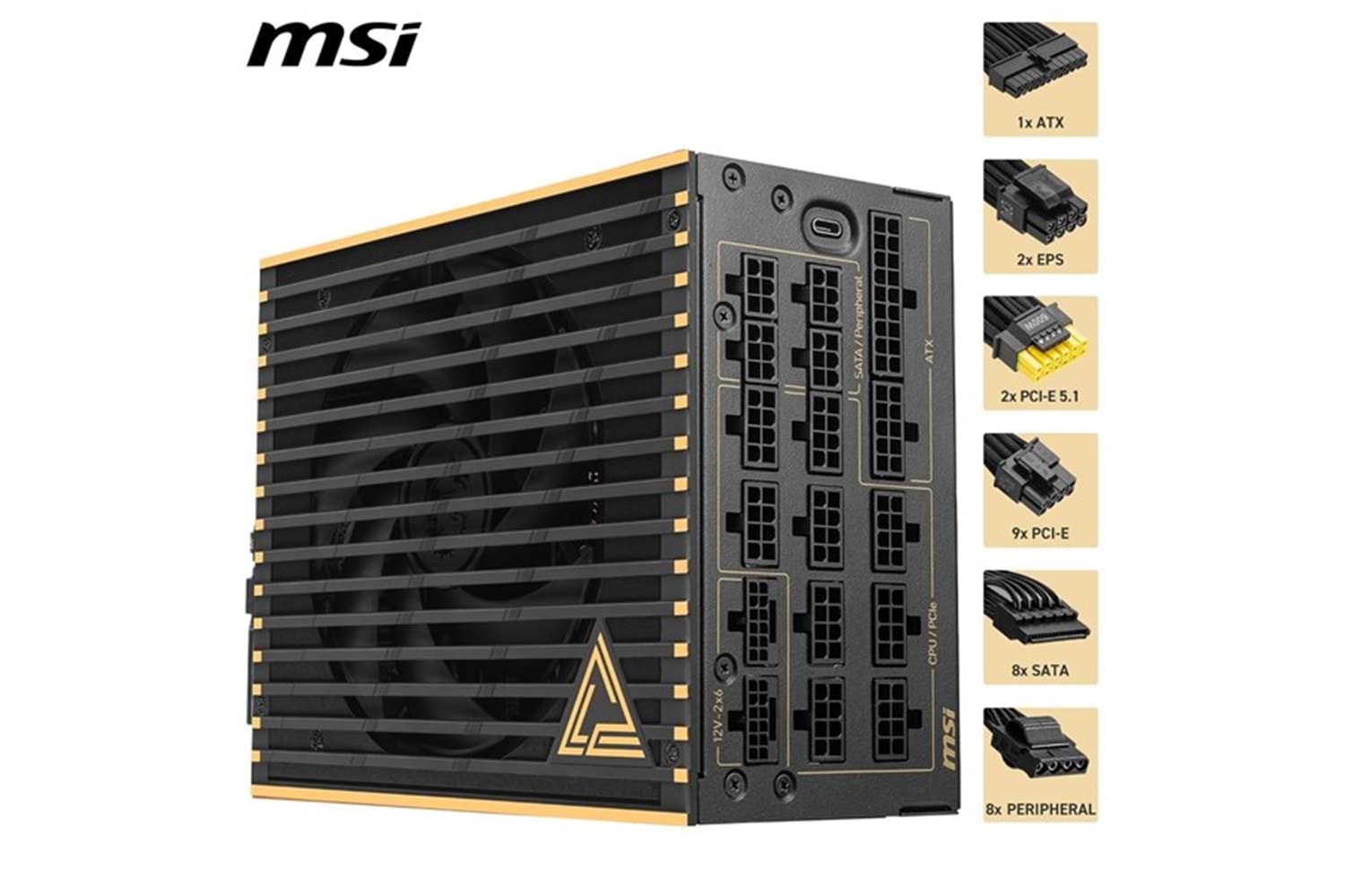 MSI 1600W 80+ TITANIUM MEG AI1600T PCIE 5.1 TAM MODÜLER POWER SUPPLY