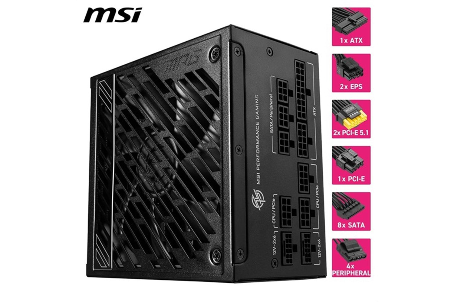 MSI 1000W 80+ GOLD MPG A1000GS PCIE 5.1 TAM MODÜLER POWER SUPPLY