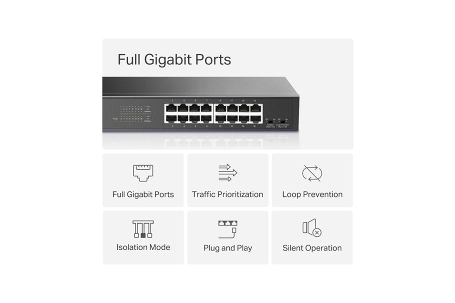 MERCUSYS 16port MS116GS GIGABIT YÖNETİLEMEZ SWITCH