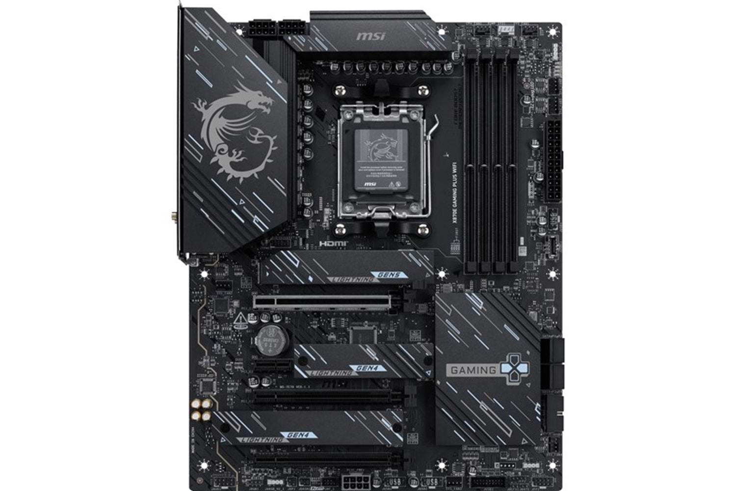 MSI X870E GAMING PLUS WIFI-7 DDR5 8200MHZ(OC) HDMI DP PCIe 16X v5.0 AM5 ATX