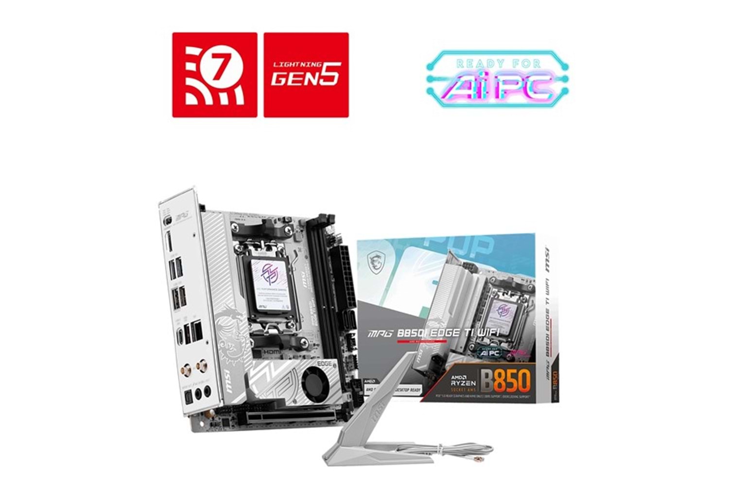 MSI MPG B850I EDGE TI WIFI DDR5 AM5 SOKET MINI ATX