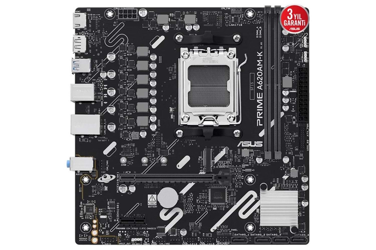 ASUS PRIME A620AM-K DDR5 HDMI-DP PCIE 4.0 AM5 MATX
