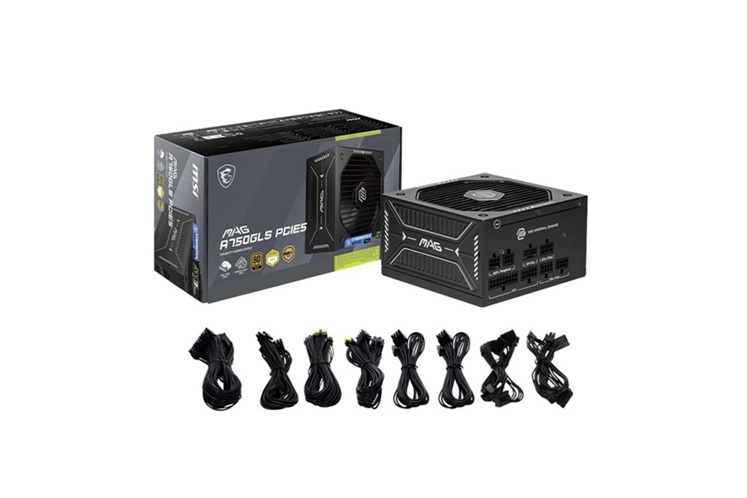 MSI 750W 80+ GOLD MAG A750GLS PCIE 5.1 POWER SUPPLY