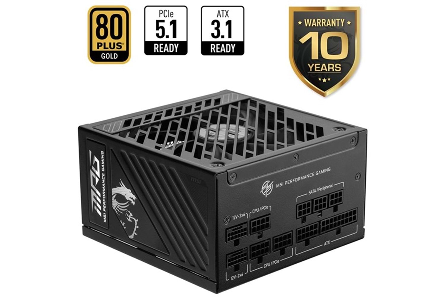 MSI 850W 80+ GOLD MPG A850GS PCIE 5.1 TAM MODÜLER POWER SYPPLY
