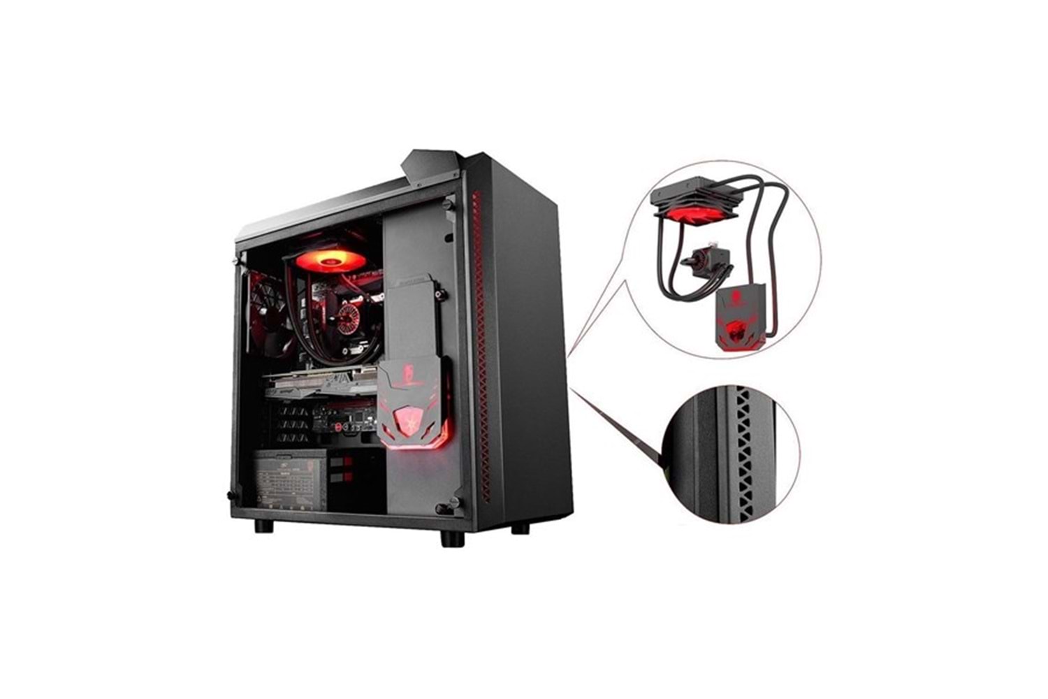 DEEPCOOL BARONKASE SIVI SOĞUTMALI AM4-1200p İŞLEMCİ FANI DAHİL GAMING MID-TOWER PC KASASI