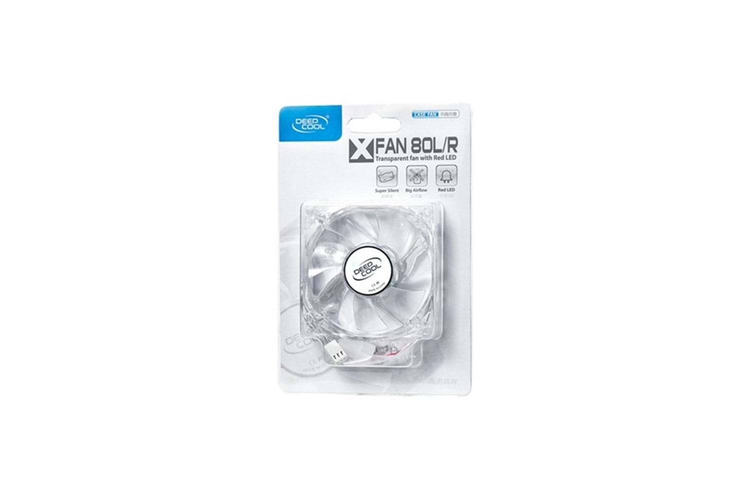 DEEPCOOL Xfan 80L/R Kırmızı Ledlı Kasa Fanı 80Mm