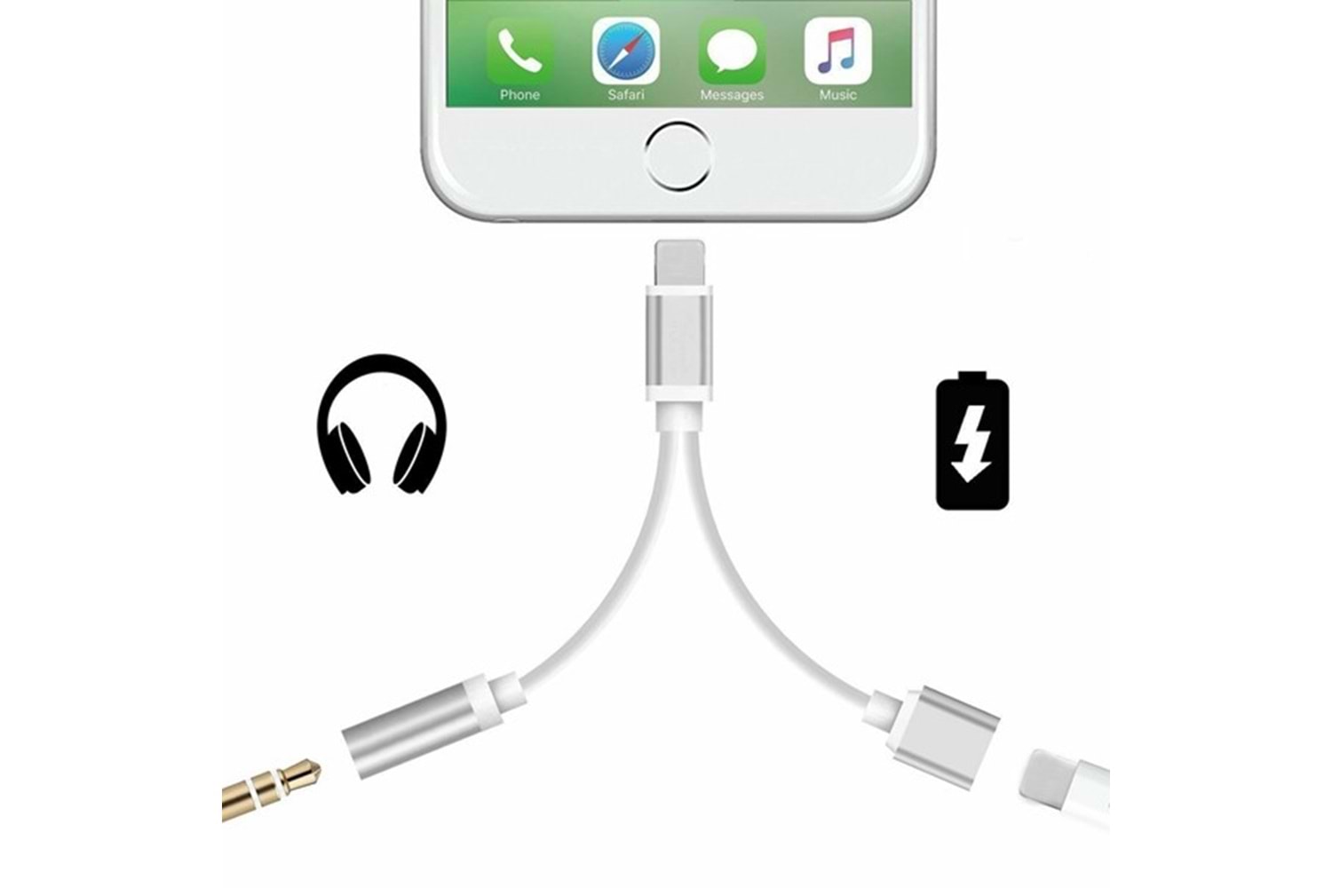 Codegen Apple iPhone Lightning + 3.5mm Stereo Dönüştürücü Çoklayıcı Adaptör CDG-CNV51