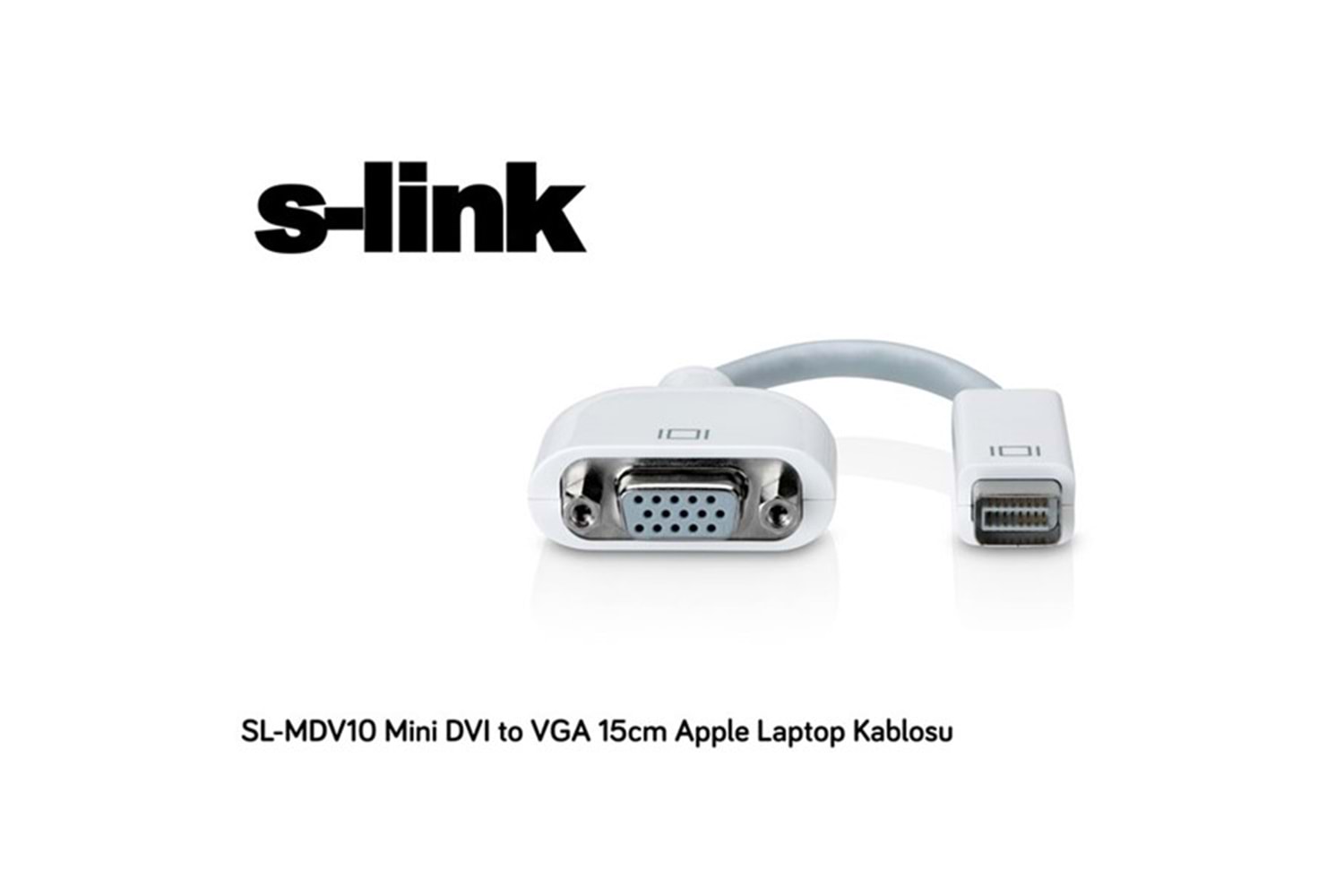 S-link SL-MDV10 Mini DVI to VGA 15cm Apple Laptop Kablosu