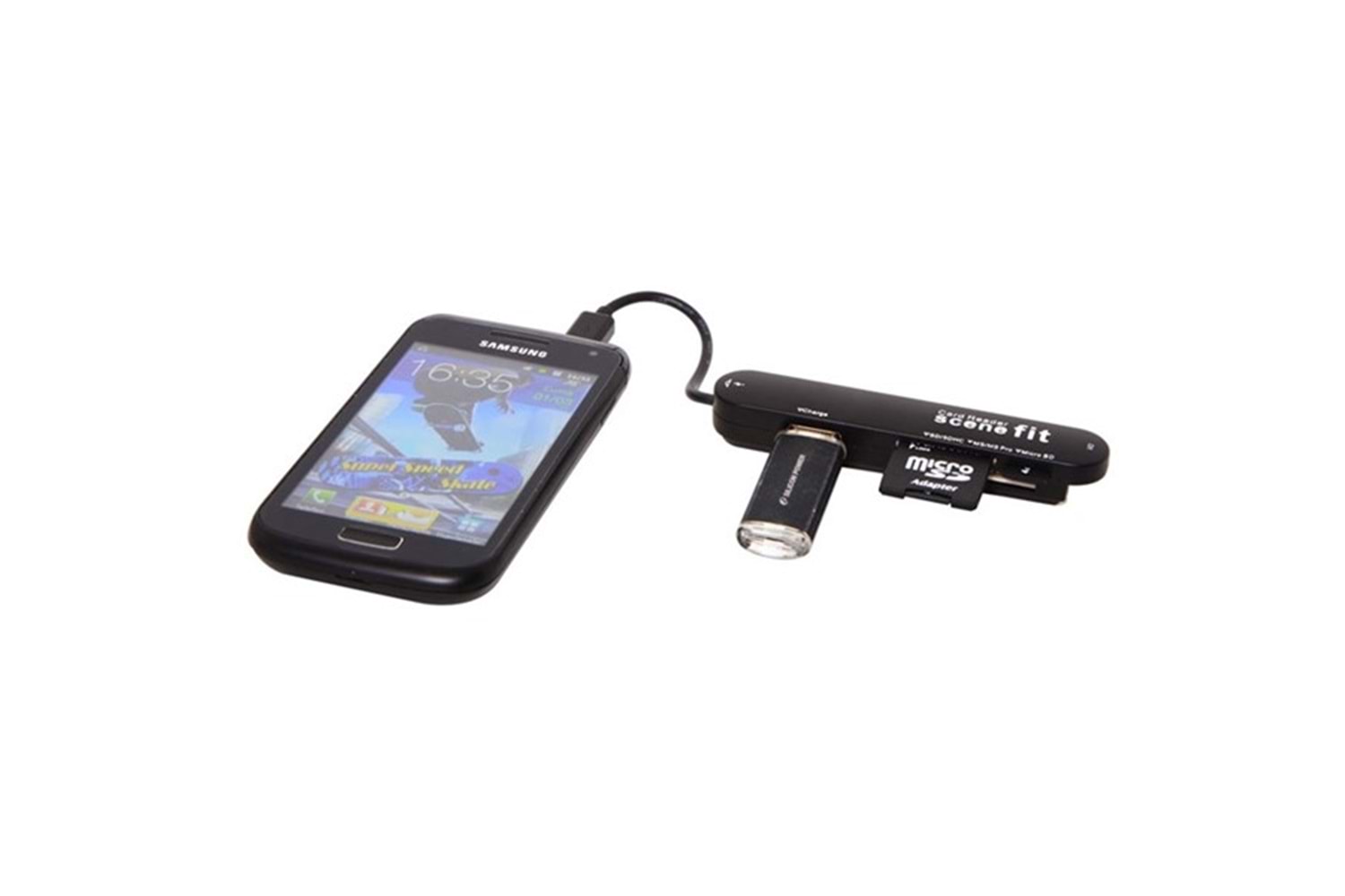 S-link SMG-420 Usb USB Micro 5P to USB Hub + Kart Okuyucu