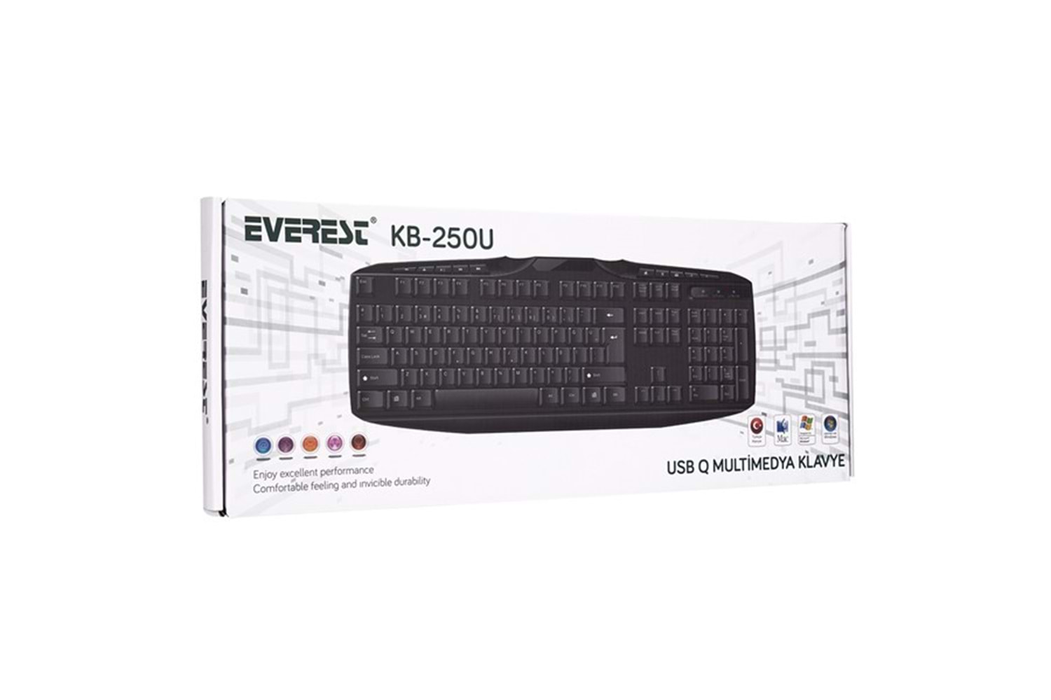 Everest KB-250U Siyah USB Q Multimedia Klavye