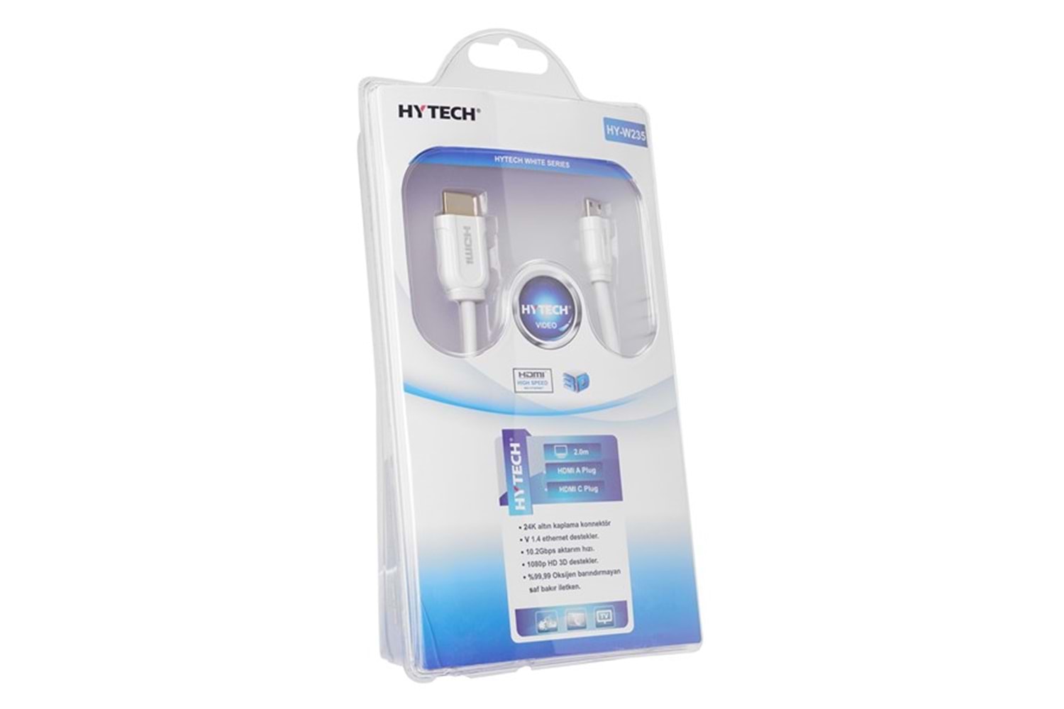 HYTECH 2metre HY-W235 Mini HDMI-HDMI Altın Uçlu 24K 1.4 Ver. 3D Kablo