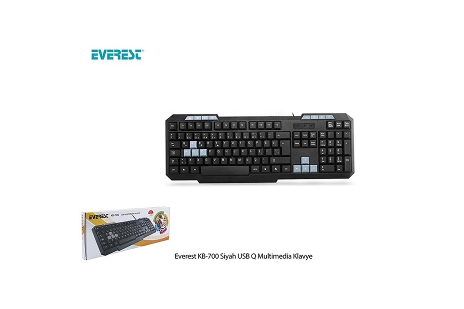 Everest Q TRK KB-700 Siyah USB Q Multimedia Klavye